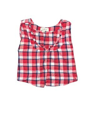 Abercrombie and Fitch Vintage Y2K Plaid Bottom Front Blouse Logo Size Medium
